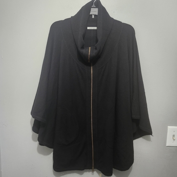 Autumn Cashmere Sweaters - Autumn Cashmere Women's  Sweater Ponchos Shawl Size S Black 100% Cashmere